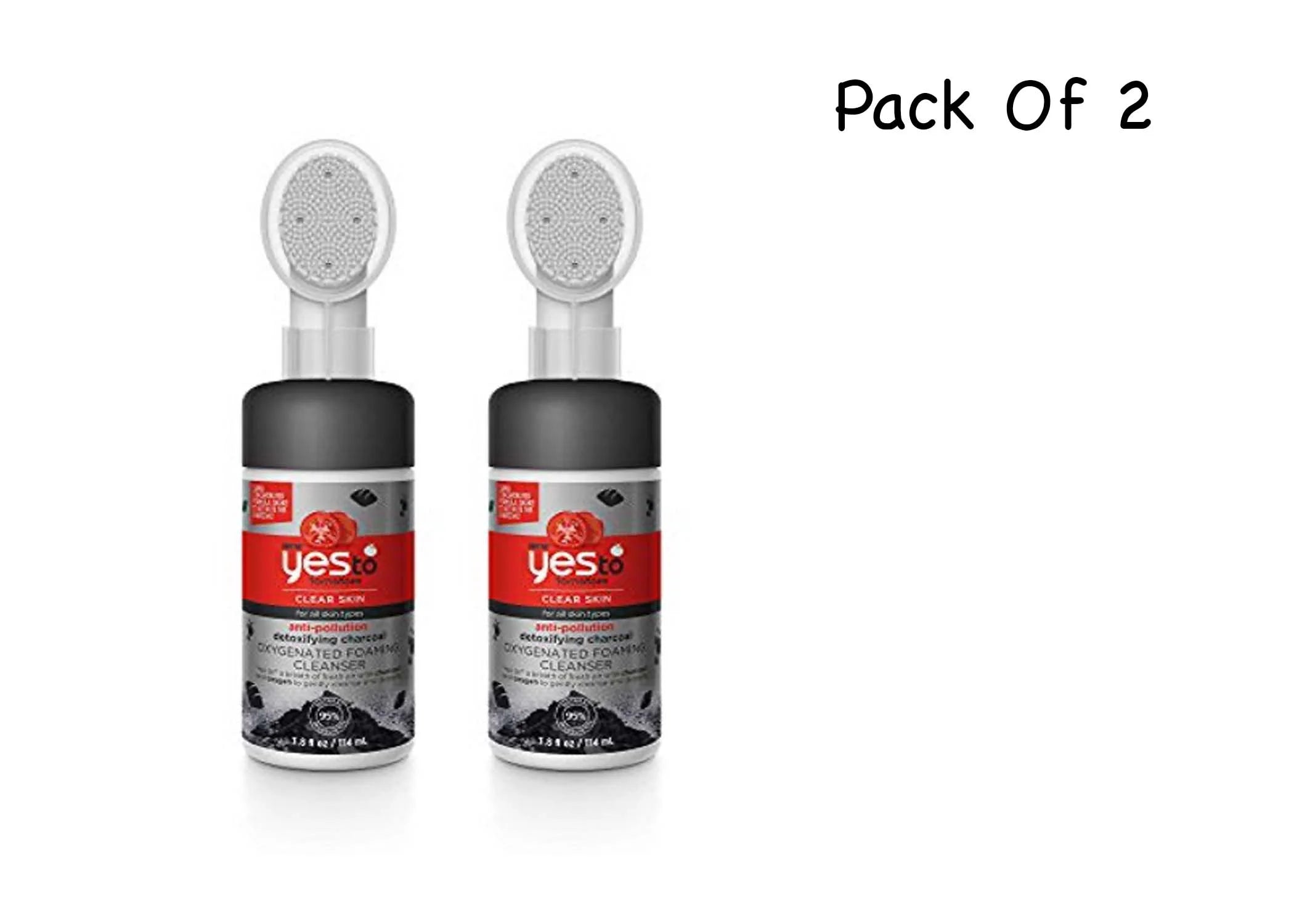 Tomatoes Clear Skin Anti-Pollution Detoxifying Charcoal Oxygenated Foaming Cleanser, 3.8 Fl Oz (2 Pack)