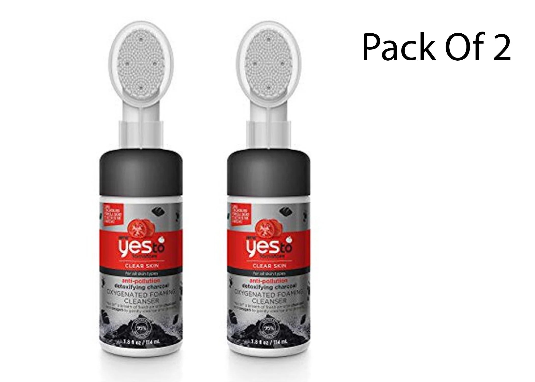 Tomatoes Clear Skin Anti-Pollution Detoxifying Charcoal Oxygenated Foaming Cleanser, 3.8 Fl Oz (2 Pack)